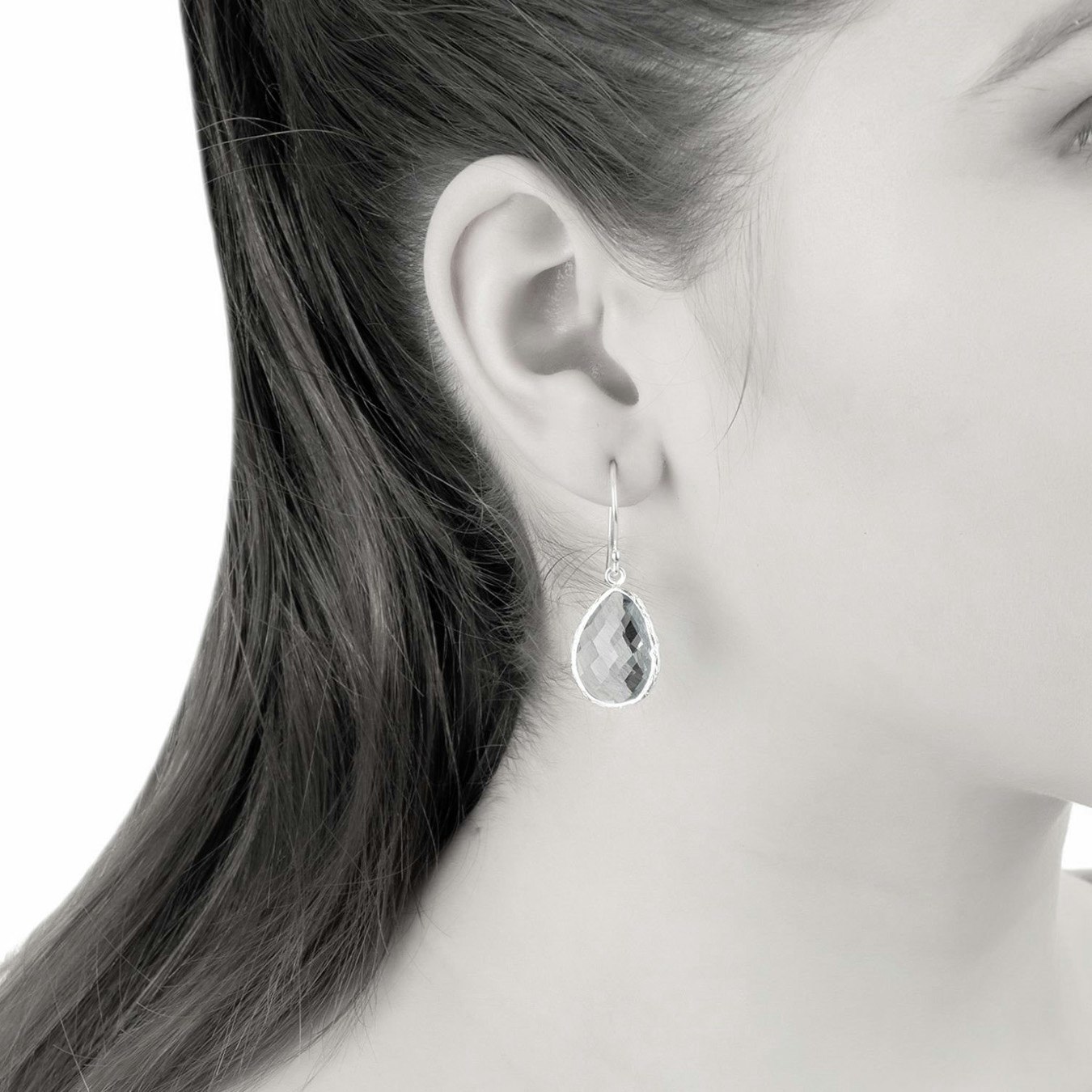 Petite Drop Earrings - Silver / Rose - Quartz Hydro by Latelita