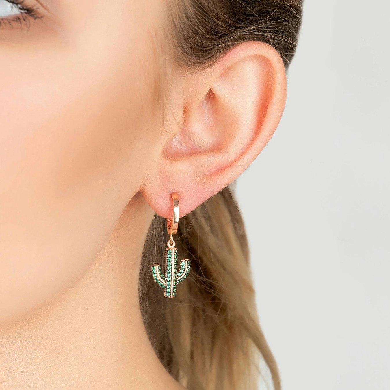 Cactus Drop Earrings - Rose Gold by Latelita