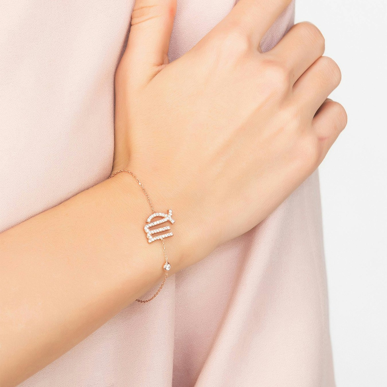 Virgo Zodiac Star Sign Bracelet - Rose Gold by Latelita