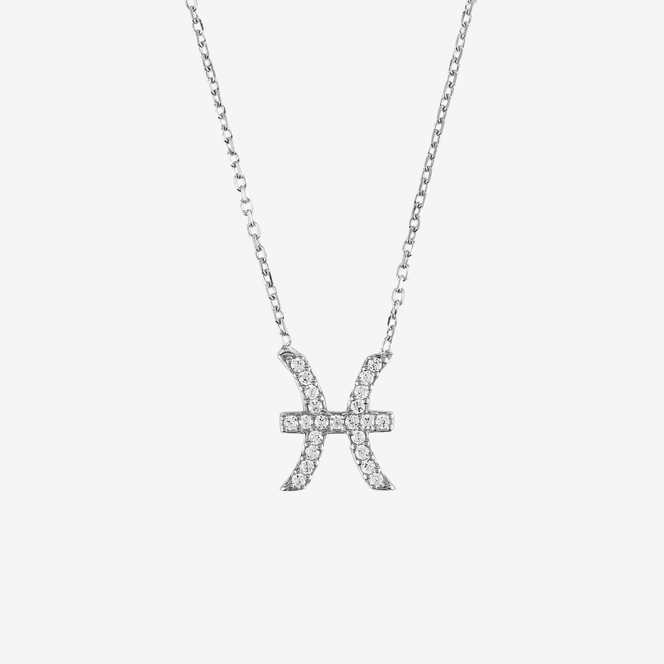 Pisces Zodiac Star Sign Pendant Necklace - Silver by Latelita