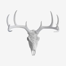 Faux Tribal Deer Skull Mount - White