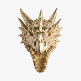 Faux Dragon Skull Mount - Gold