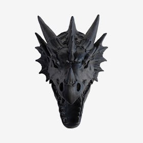 Faux Dragon Skull Mount - Black