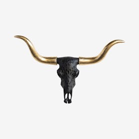 Faux Tribal Texas Longhorn - Black / Gold