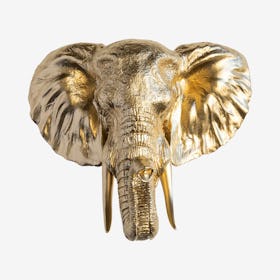 Big Faux Elephant Mount - Gold