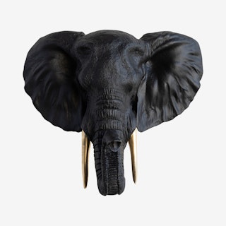 Big Faux Elephant Mount - Black / Gold