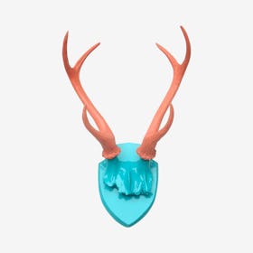 Faux Antler Mount - Turquoise / Coral