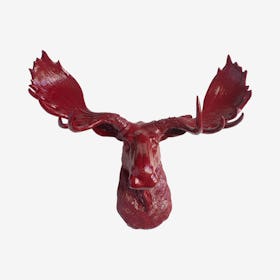 Faux Moose Wall Mount - Red