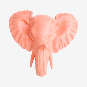 Mini Faux Elephant Mount - Coral