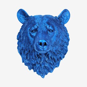 Faux Bear Wall Mount - Metallic Blue