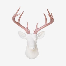 Big Faux Deer Mount - White / Primrose