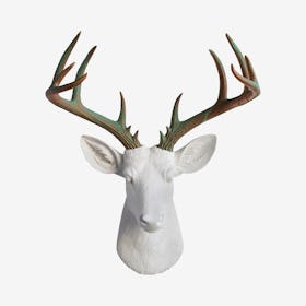 Big Faux Deer Mount - White / Copper