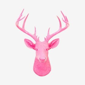 Big Faux Deer Mount - Hot Pink