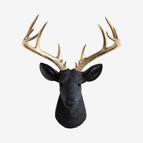 Big Faux Deer Mount - Black / Gold