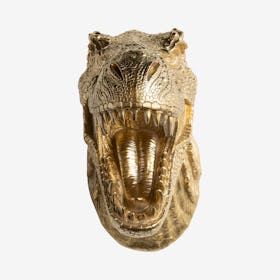 Big Faux T-Rex Wall Mount - Gold