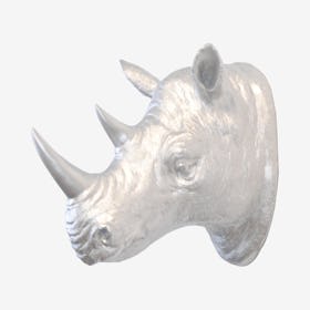 Faux Rhino Wall Mount - Silver