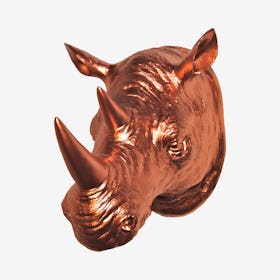 Faux Rhino Wall Mount - Rose Gold