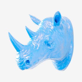 Faux Rhino Wall Mount - Brilliant Blue