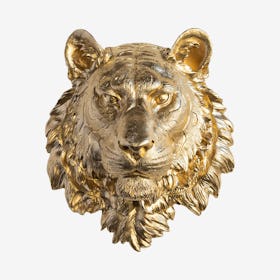 Faux Tiger Wall Mount - Gold