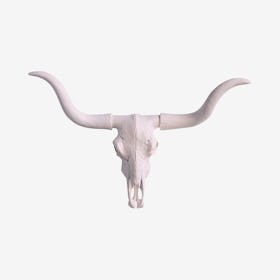 Faux Texas Longhorn Skull Wall Mount - Light Pink