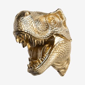 Faux T-Rex Wall Mount - Gold