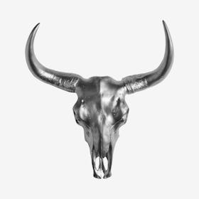 Faux Bison Skull Wall Mount - Silver