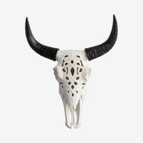 Faux Tribal Cow Skull - Natural