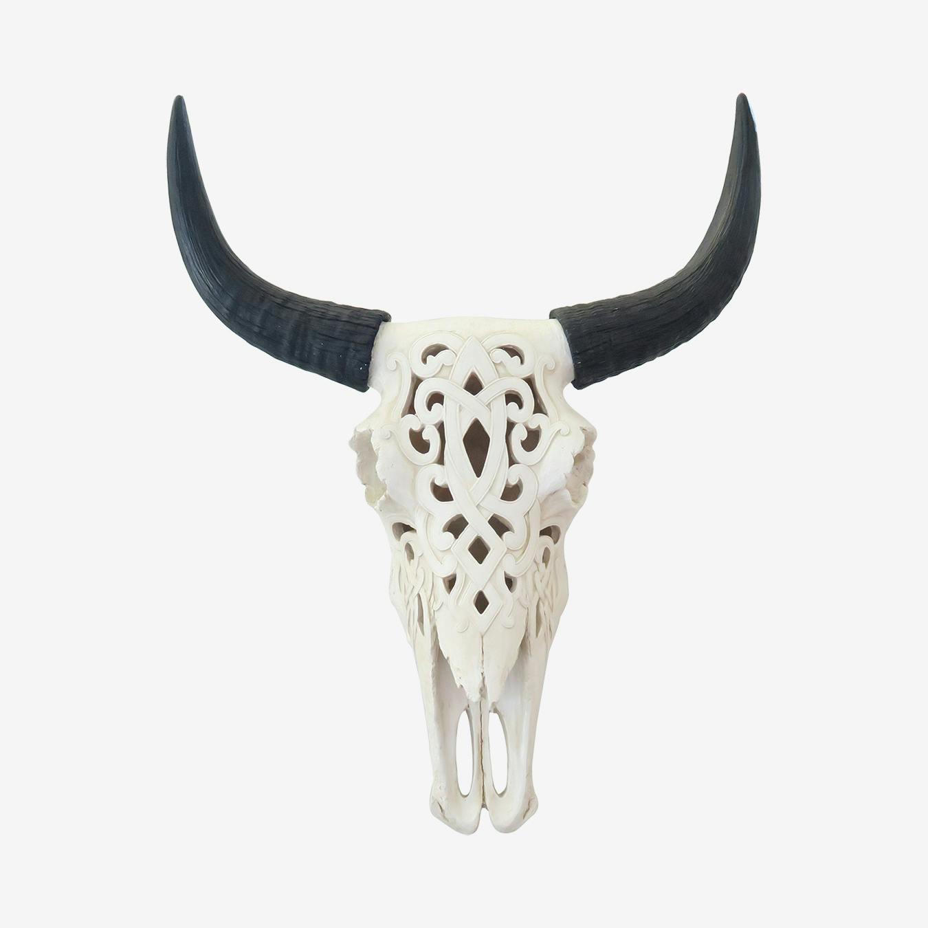 Faux Tribal Cow Skull Natural By Near And Deer Fy   M PJ 2882 PJ 2882 48 P1 