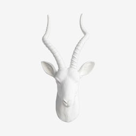 Faux Antelope Wall Mount - White