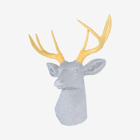 Faux Deer Mount - Grey / Yellow