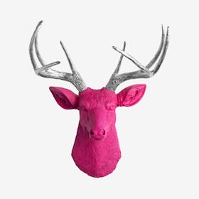 Faux Deer Mount - Hot Pink / Chrome