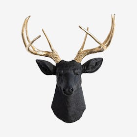 Faux Deer Mount - Black / Gold