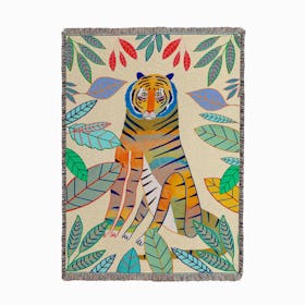 Tiger Colourful Woven Throw