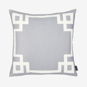 Geometric Square Throw Pillow Cover - Grey / White