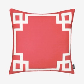 Geometric Square Throw Pillow Cover - Red / White