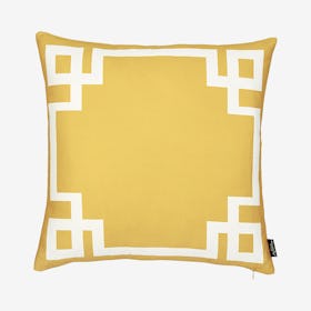 Geometric Square Throw Pillow Cover - Yellow / White