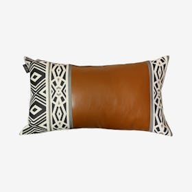 Boho Decorative Lumbar Throw Pillow Cover - Brown / Black
