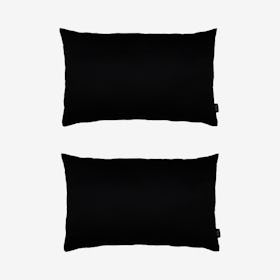 Honey Lumbar Throw Pillow Covers - Black - Set of 2