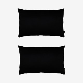 Honey Lumbar Throw Pillow Covers - Black - Set of 2