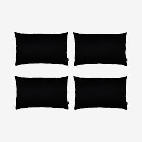 Honey Lumbar Throw Pillow Covers - Black - Set of 4