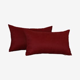 Honey Lumbar Throw Pillow Covers - Claret Red - Set of 2