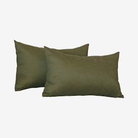 Honey Lumbar Throw Pillow Covers - Fern Green - Set of 2