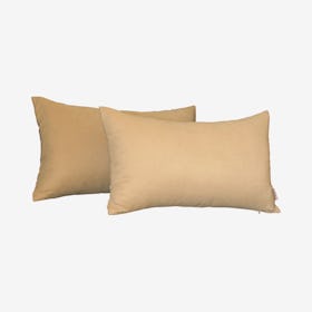 Honey Lumbar Throw Pillow Covers - Light Beige - Set of 2