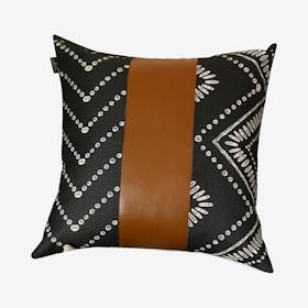 Square Throw Pillow Cover - Brown / Black