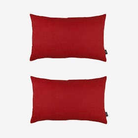 Honey Lumbar Throw Pillow Covers - Red - Set of 2