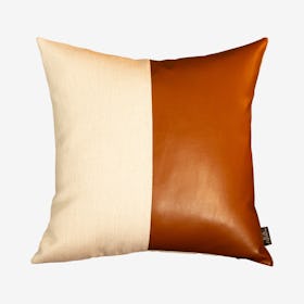 Square Decorative Throw Pillow Cover - Brown / Light Ivory