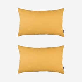Honey Lumbar Throw Pillow Covers - Yellow - Set of 2