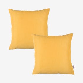 Honey Square Throw Pillow Covers - Yellow - Set of 2