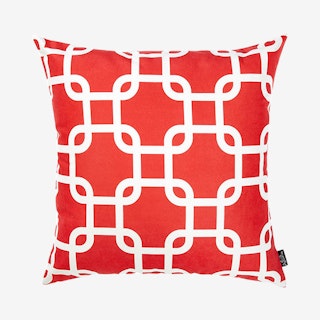 Nautica Lattice Square Throw Pillow Cover - Red