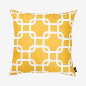 Nautica Lattice Square Throw Pillow Cover - Yellow
